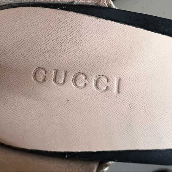 Gucci Horsebit  Suede Wedge Espadrille Platform Wedge Black Suede Sandals S 40 - Picture 8 of 10